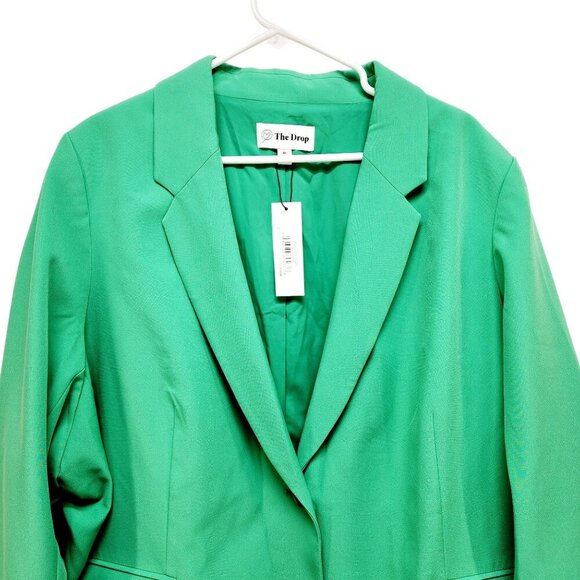 The Drop Womens Green Blazer Jacket Size 4X Lightweight With Pockets - Picture 6 of 13